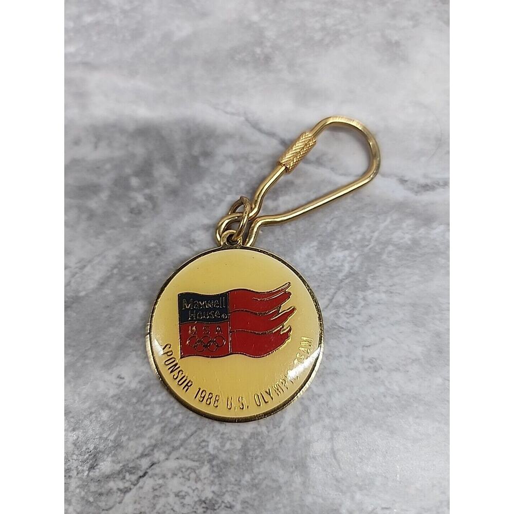 Vintage Maxwell House 1988 Olympic Games Sponsor Keychain